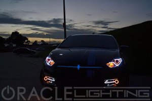 Dodge Dart Fog Light Halo Kit - ORACLE Lighting - Surface Mount LED Projector - Red - `13-`16